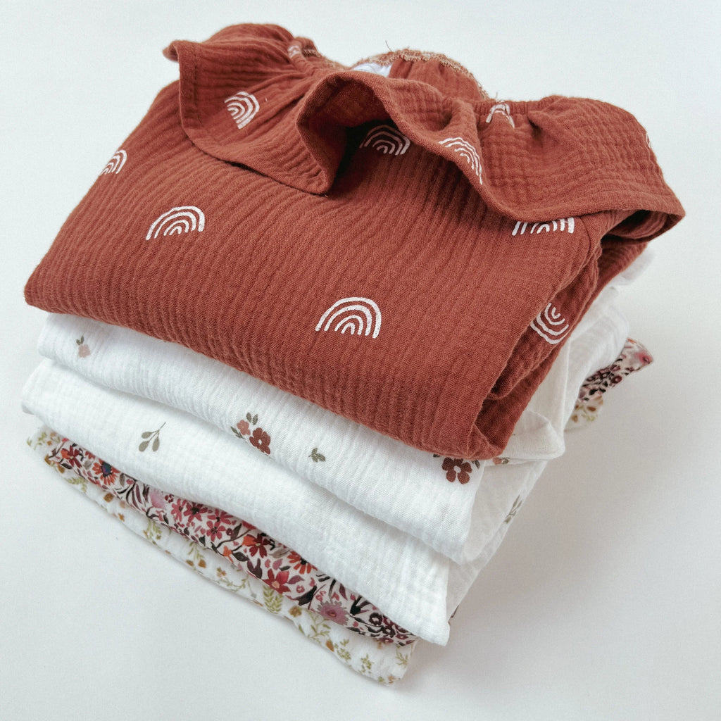 Bluse Baumwoll-Musselin Blüten rosa
