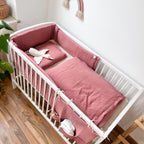 BABYBETTORGANIZER MUSSELIN LEHMROSA