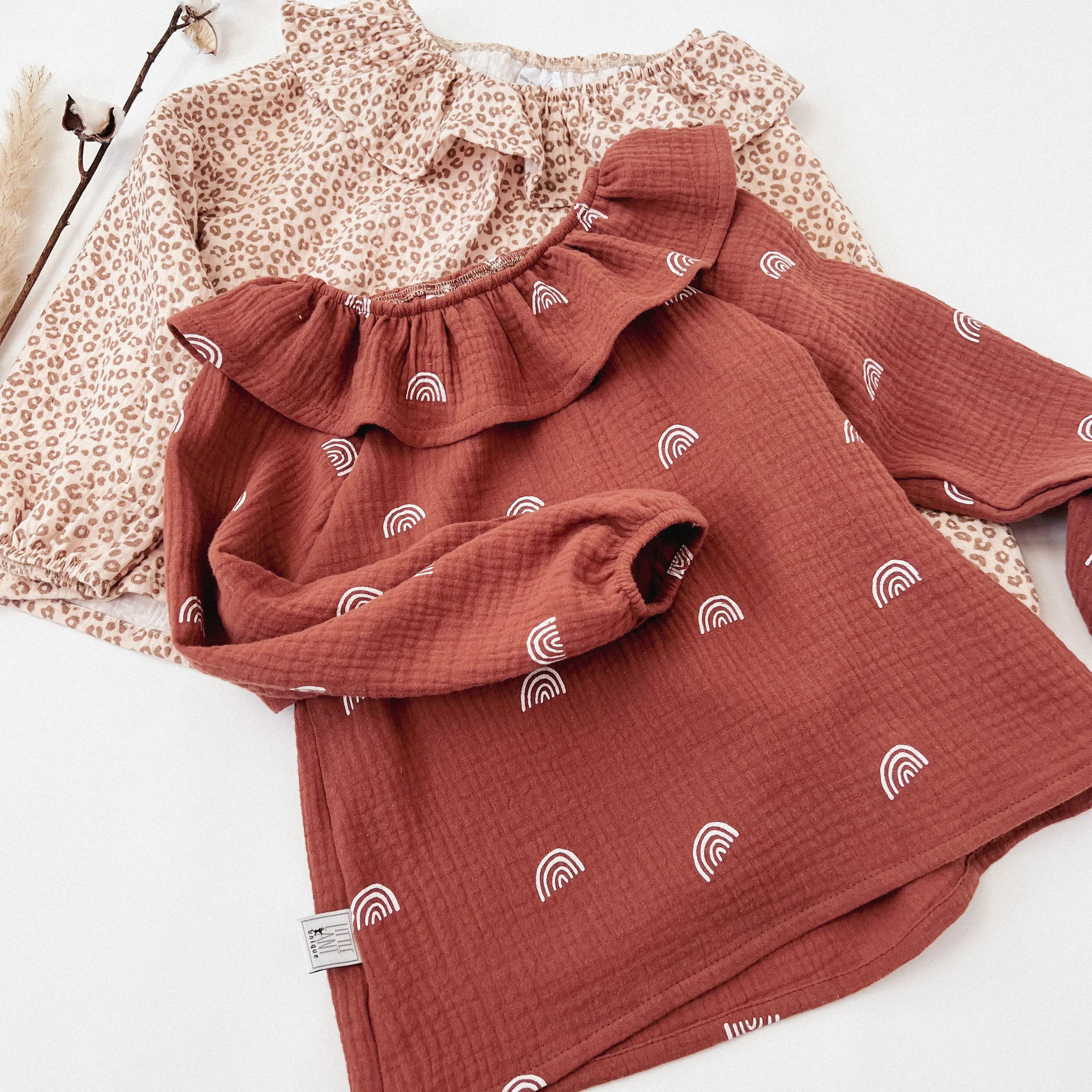 Bluse Baumwoll-Musselin Blüten rosa