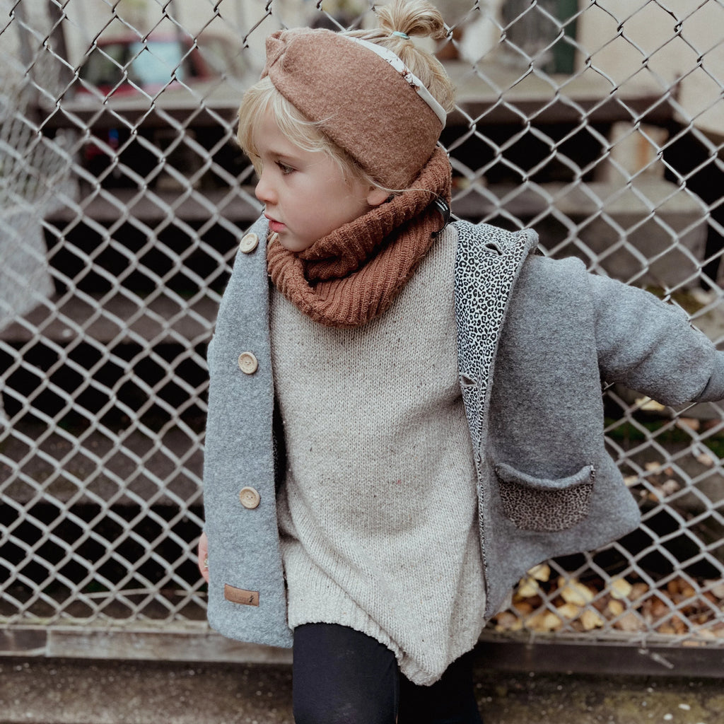 Walkjacke Oversized grau leo