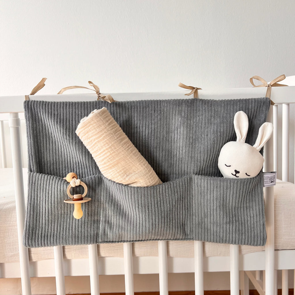 BABYBETTORGANIZER CORD GRAU