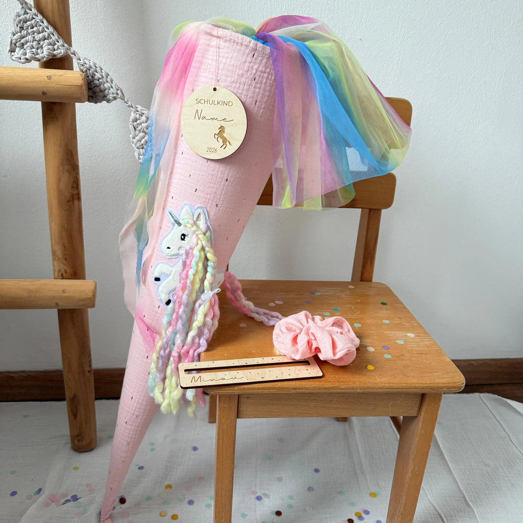 SCHULTÜTE EINHORN REGENBOGENFARBEN