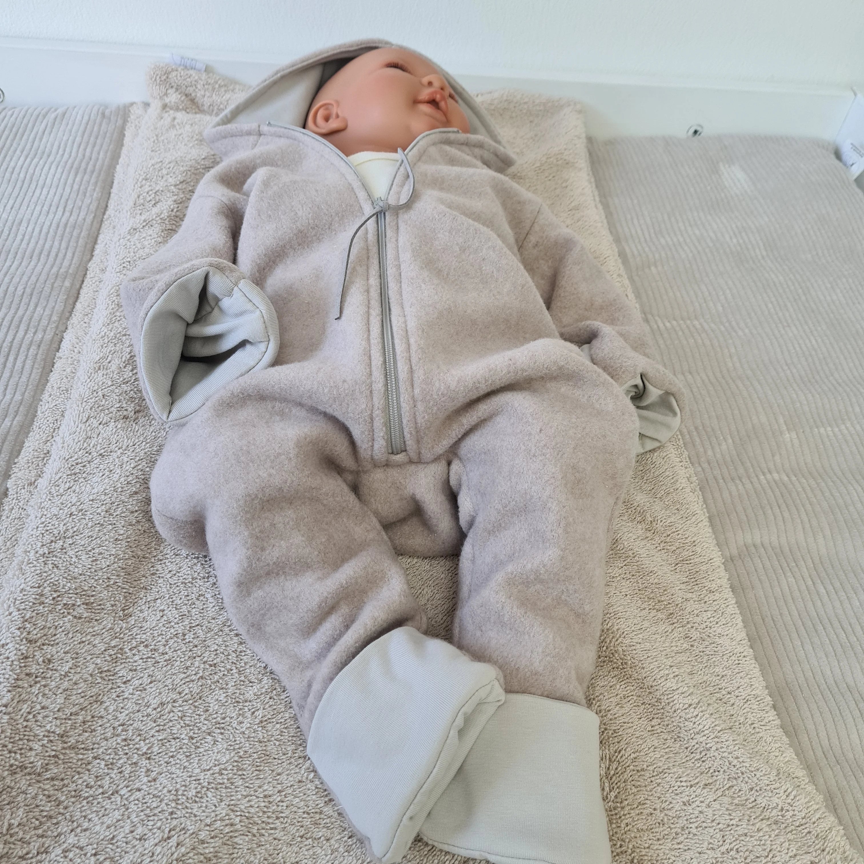 Bio Baumwoll Fleeceoverall beige