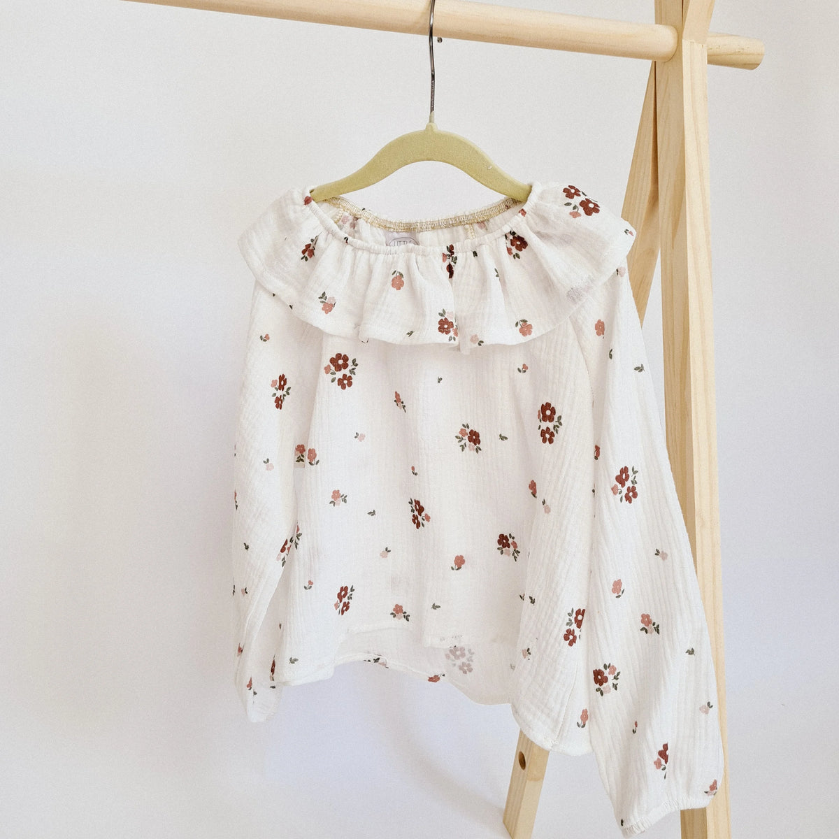 Bluse Baumwoll-Musselin Blüten rosa