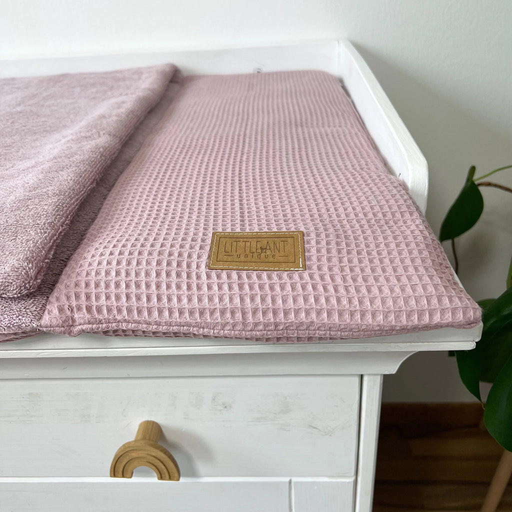 WICKELTISCHAUFLAGE WAFFELPIQUE ROSA