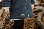 Walkjacke, Wintermantel petrol/ innen mit kuscheligem Teddystoff
