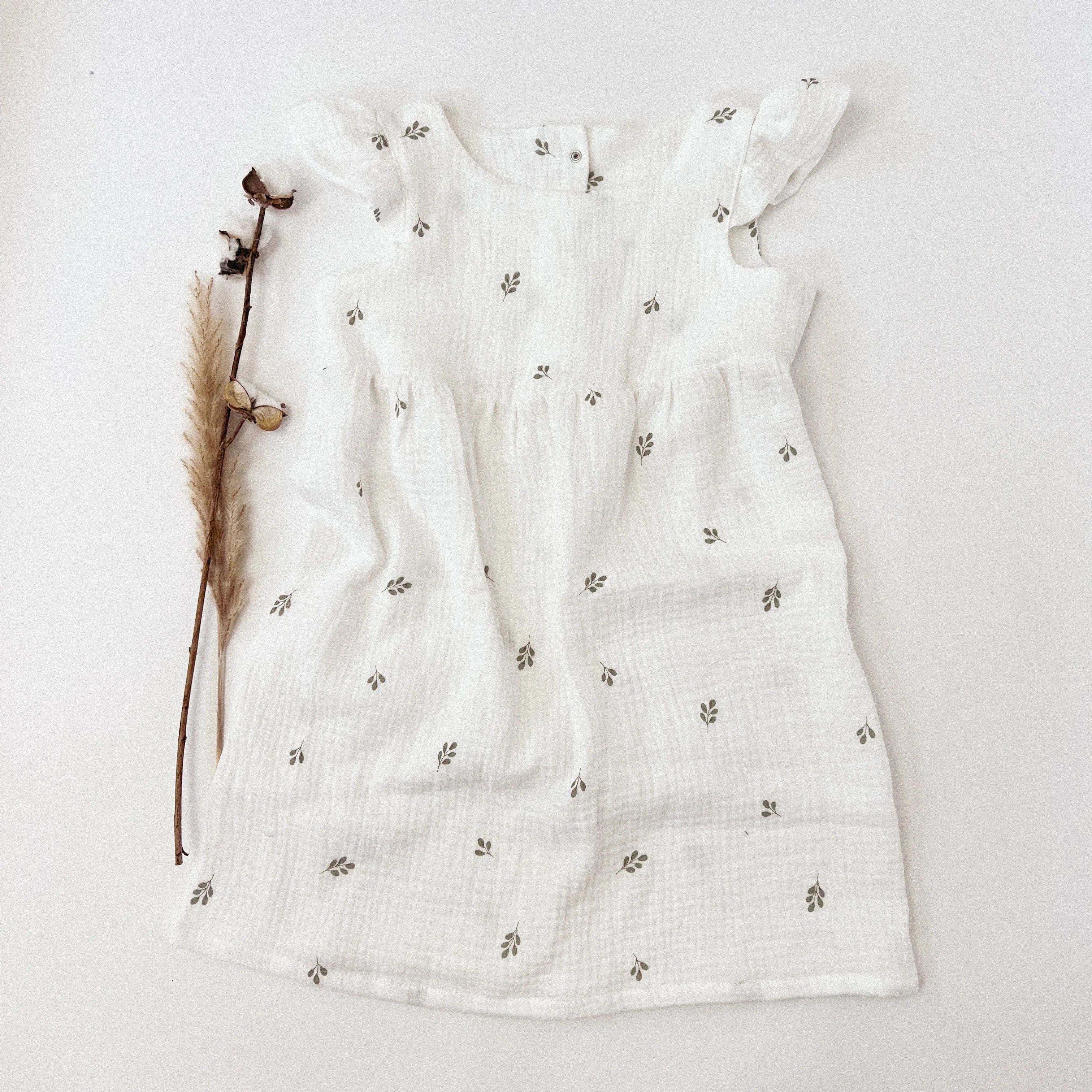 Kleid Baumwoll-Musselin Leaves