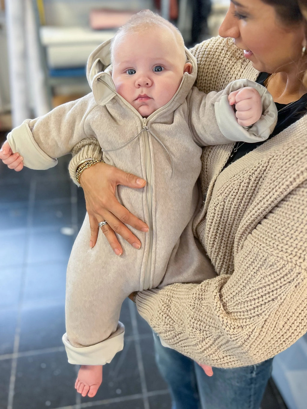 Bio Baumwoll Fleeceoverall beige