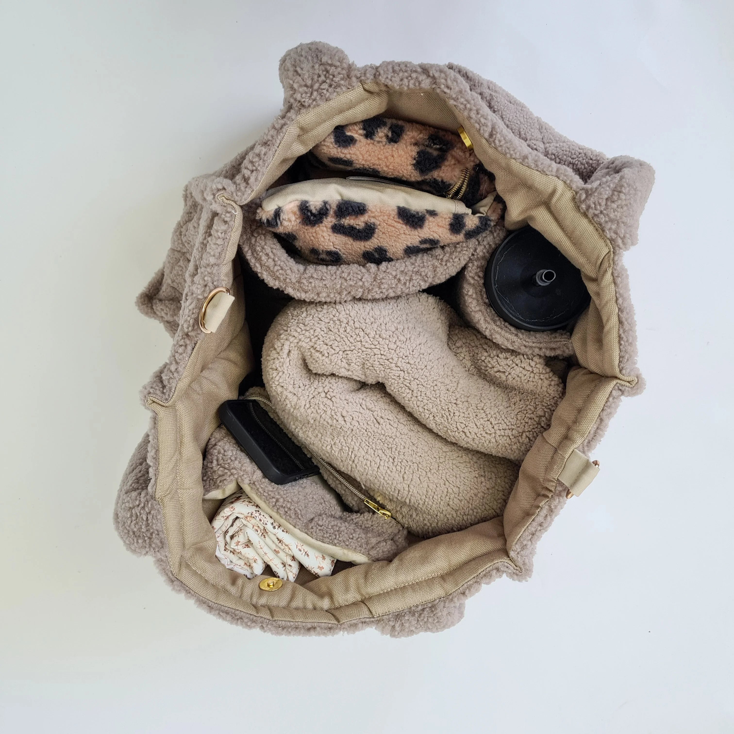 Wickeltasche I Shopper I Teddy beige I Mommy Bag