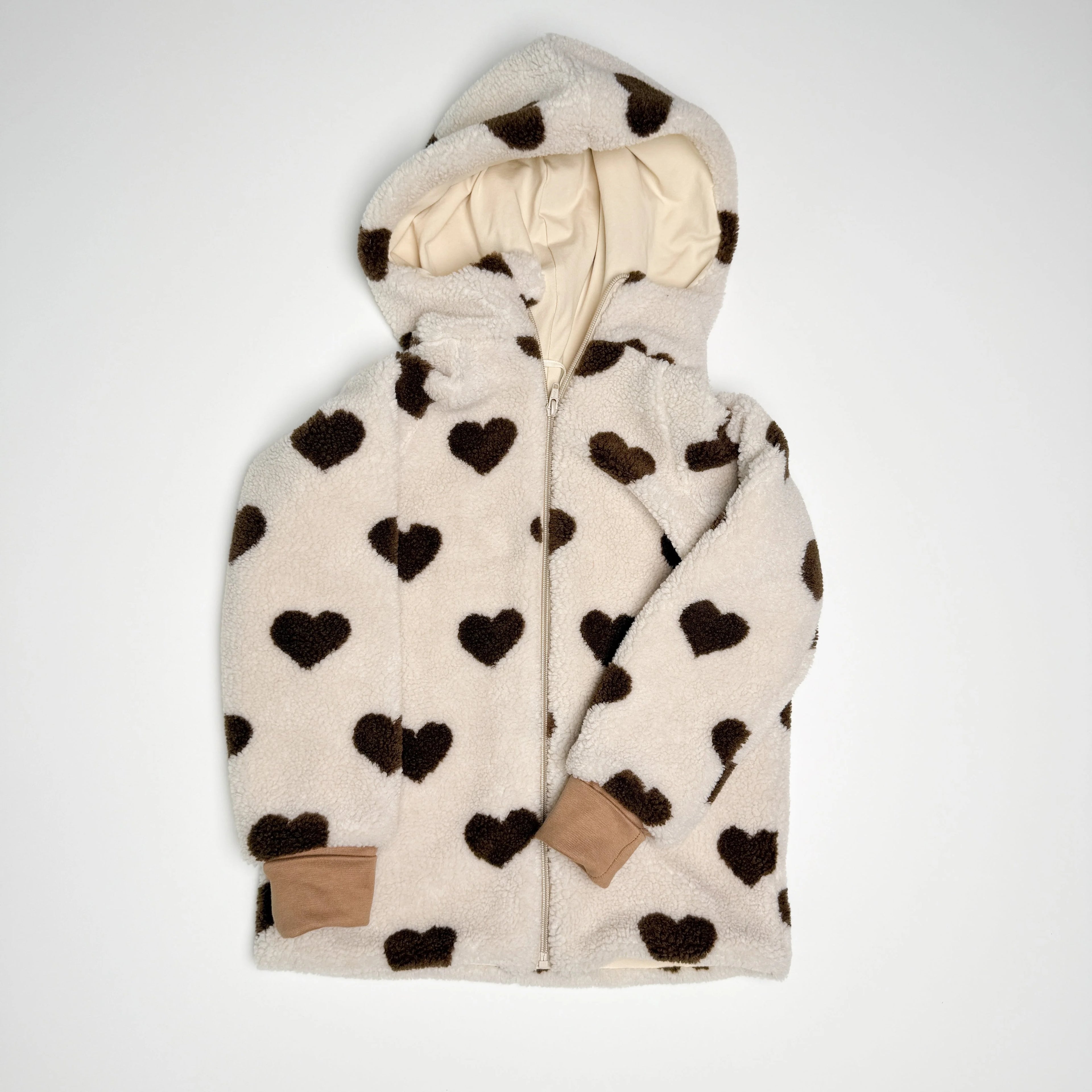 Teddyjacke Herzen  Winterjacke Teddy  Wintermantel Teddy