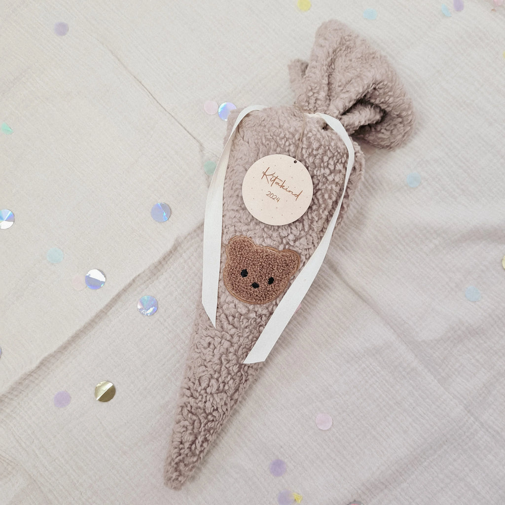 GESCHWISTERTÜTE / KITA TÜTE TEDDY BEIGE BÄRCHEN
