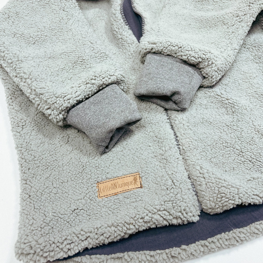 Teddyjacke grau/Musselin