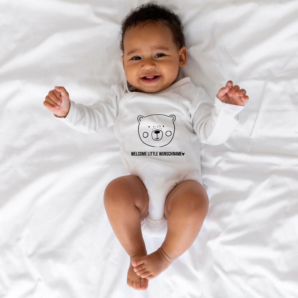 Babybody Bärchen aus Biobaumwolle mit Wunschnamen