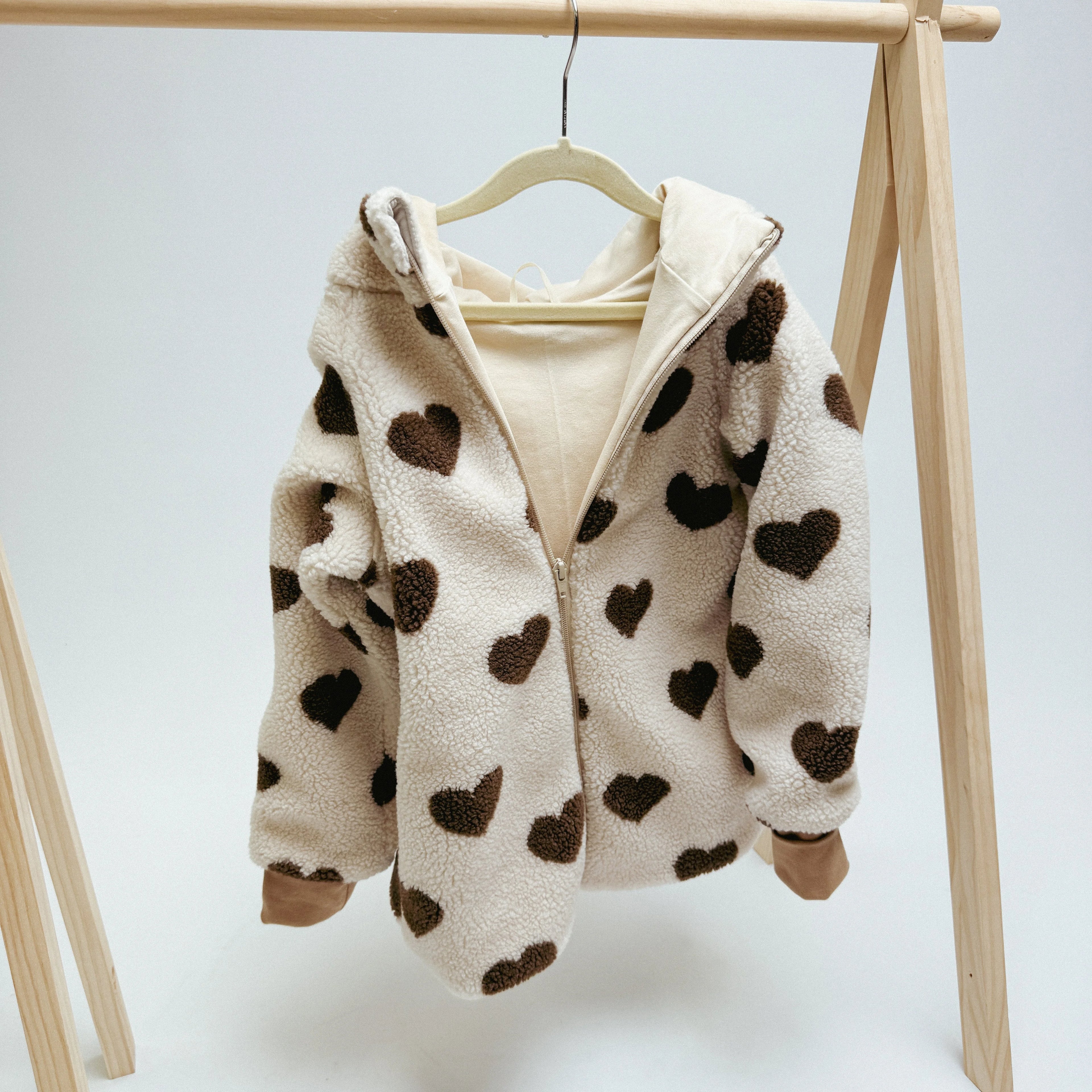 Teddyjacke Herzen  Winterjacke Teddy  Wintermantel Teddy