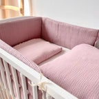 BABYBETTUMRANDUNG WAFFELPIQUE ROSA