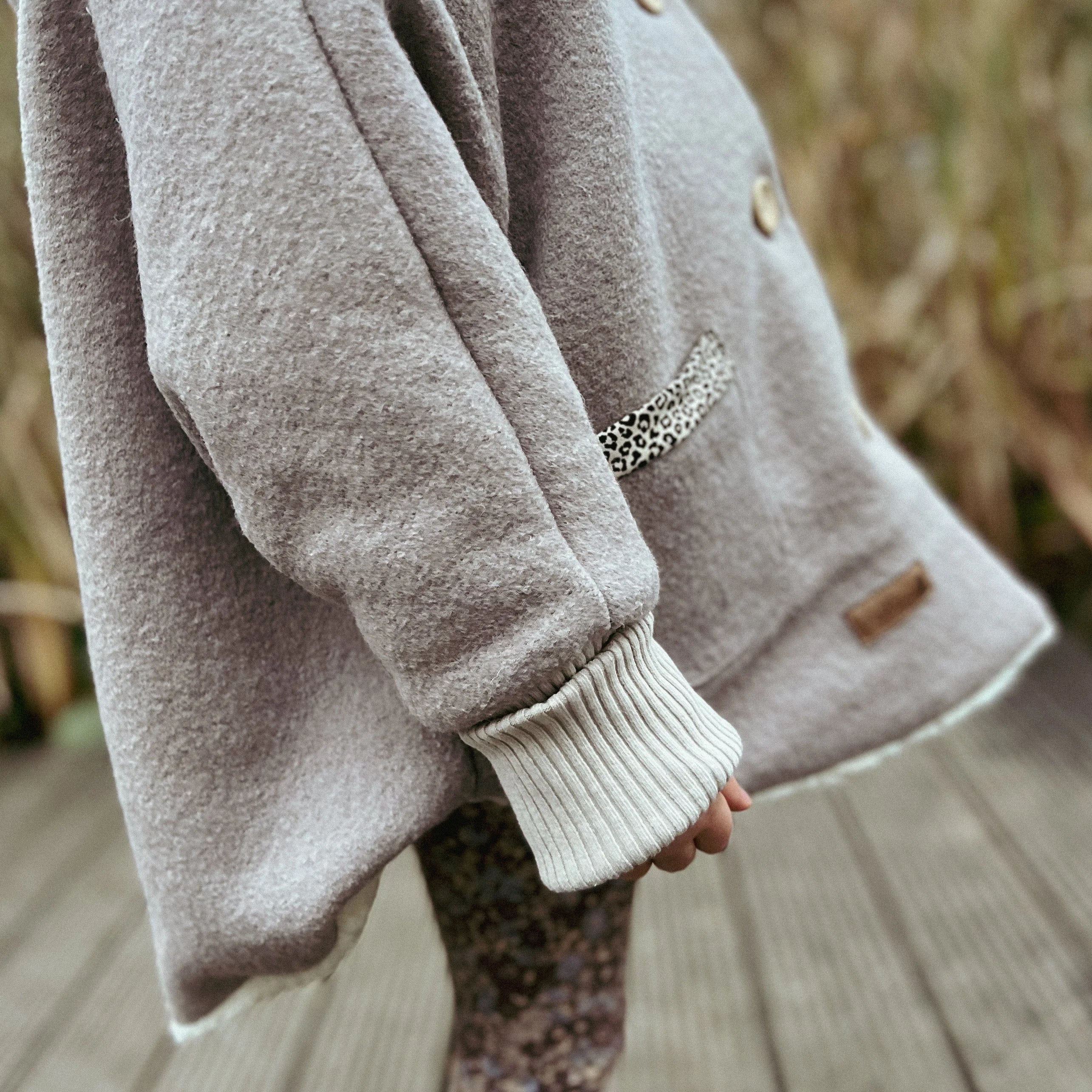Walkjacke Oversized Taupe mit Teddyfell