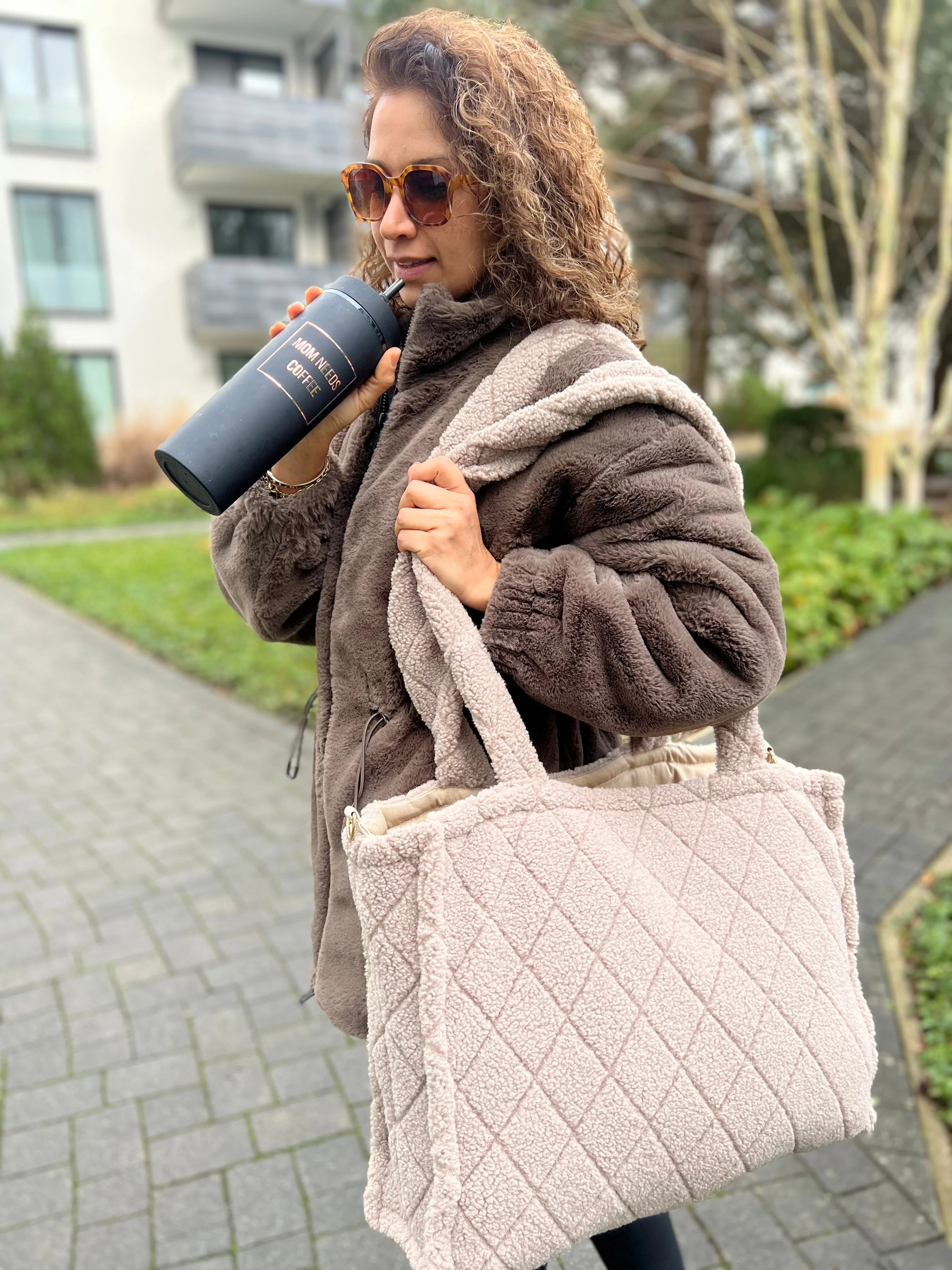 Wickeltasche I Shopper I Teddy beige I Mommy Bag