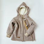 Walkjacke, Wintermantel beige / innen mit Teddystoff I Reißverschluss