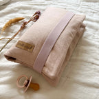 Wickeltasche Windeltasche XL aus Leinen in altrosa, beige, grau und jeans