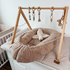 Nestchen aus kuscheligem Teddystoff Dunkelbeige