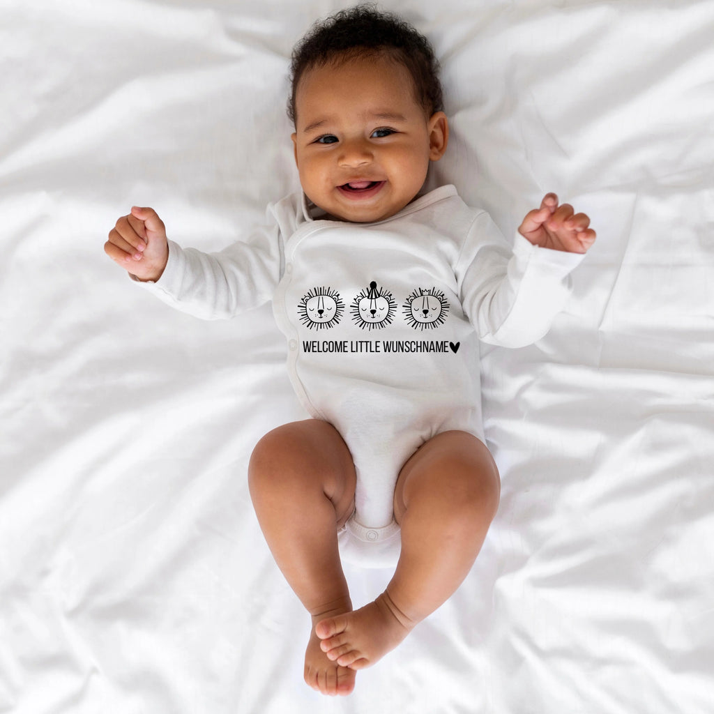 Babybody Löwen aus Biobaumwolle mit Wunschnamen