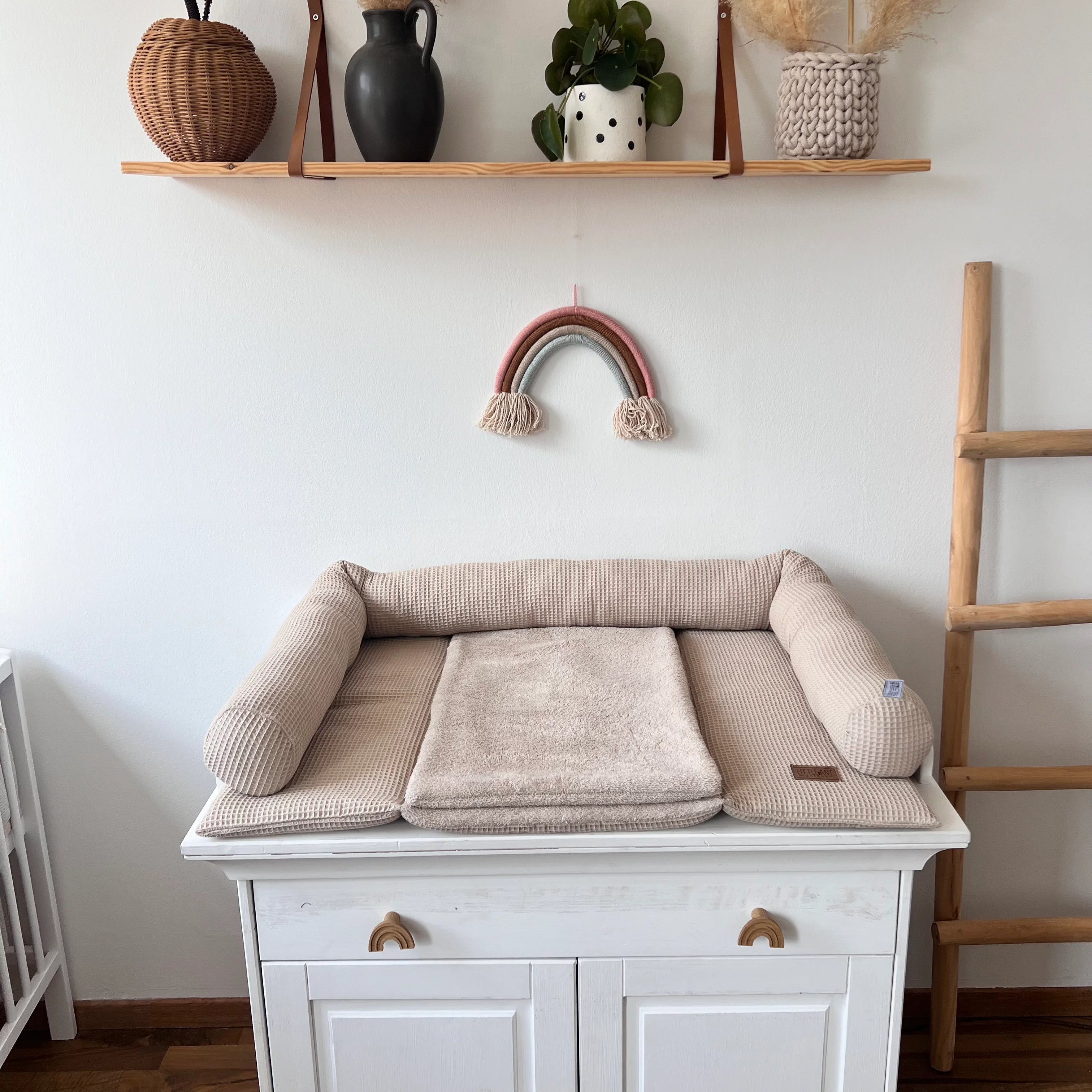 WICKELTISCHAUFLAGE WAFFELPIQUE BEIGE