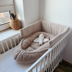 Nestchen aus kuscheligem Teddystoff Dunkelbeige