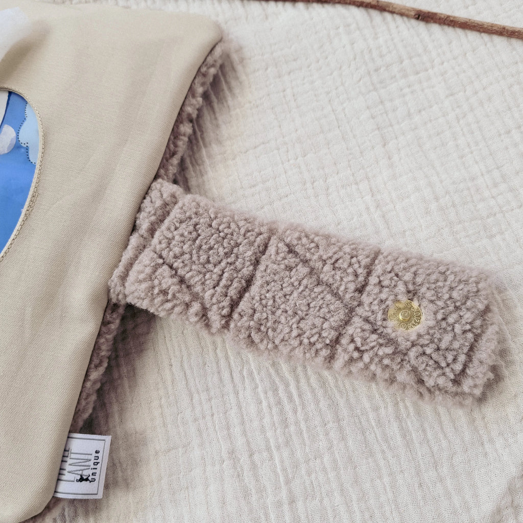 Wickeltasche Windeltasche Teddyfell beige rauten
