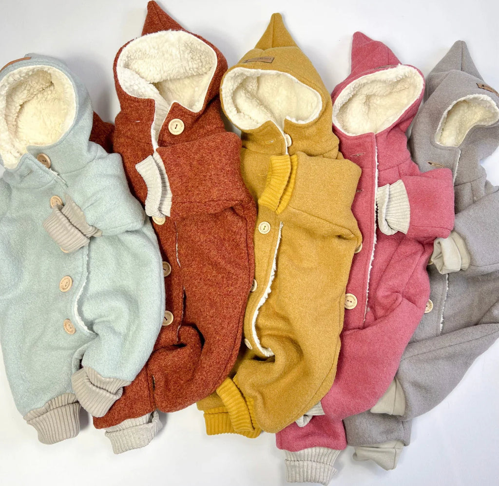 Walkoverall, Winteroverall mint/ innen mit kuscheligem Teddystoff