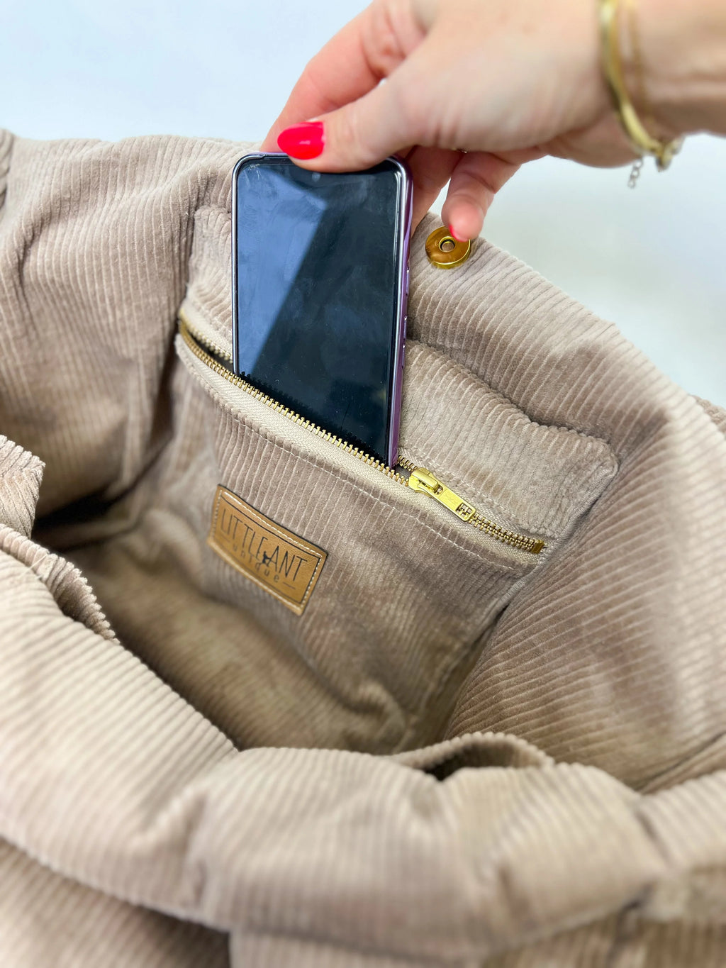 Wickeltasche I Shopper I Cord taupe I Mommy Bag