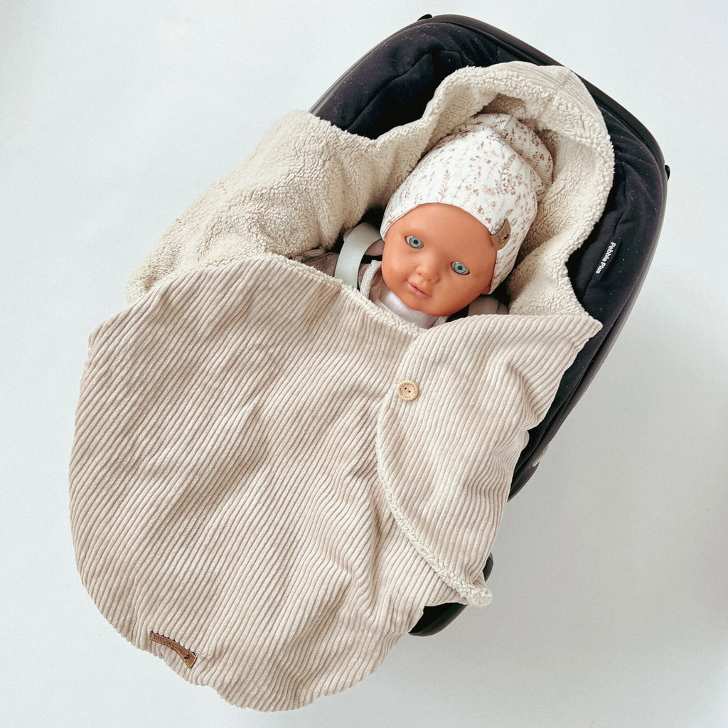 Einschlagdecke Cord/Teddy beige