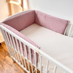 BABYBETTUMRANDUNG WAFFELPIQUE ROSA