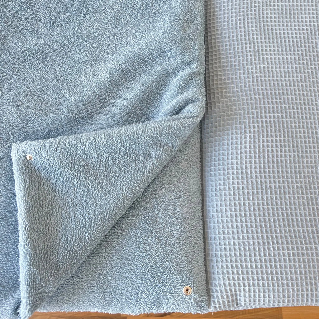 WICKELTISCHAUFLAGE WAFFELPIQUE HIMMELBLAU