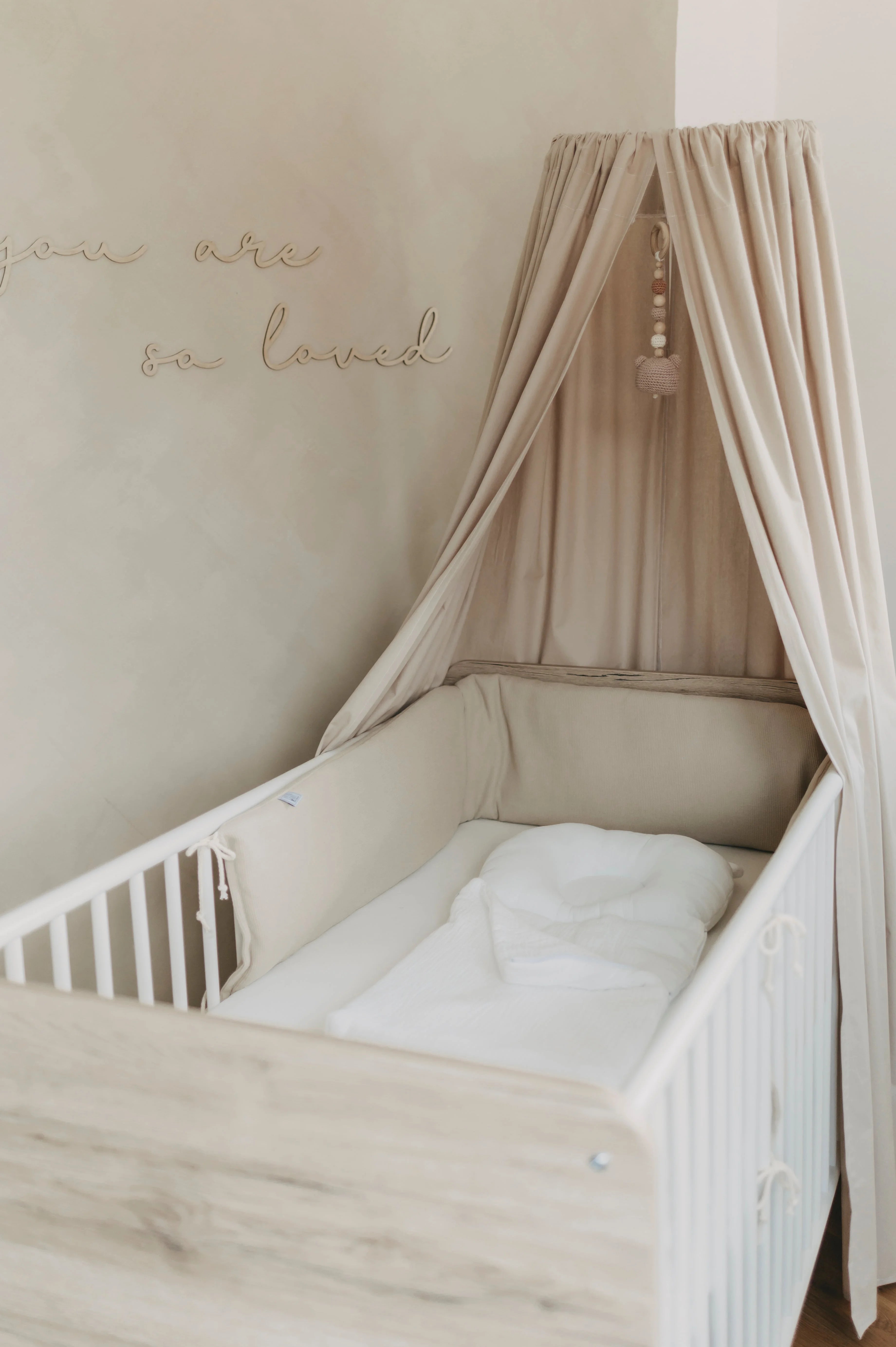 BABYBETTUMRANDUNG WAFFELPIQUE BEIGE