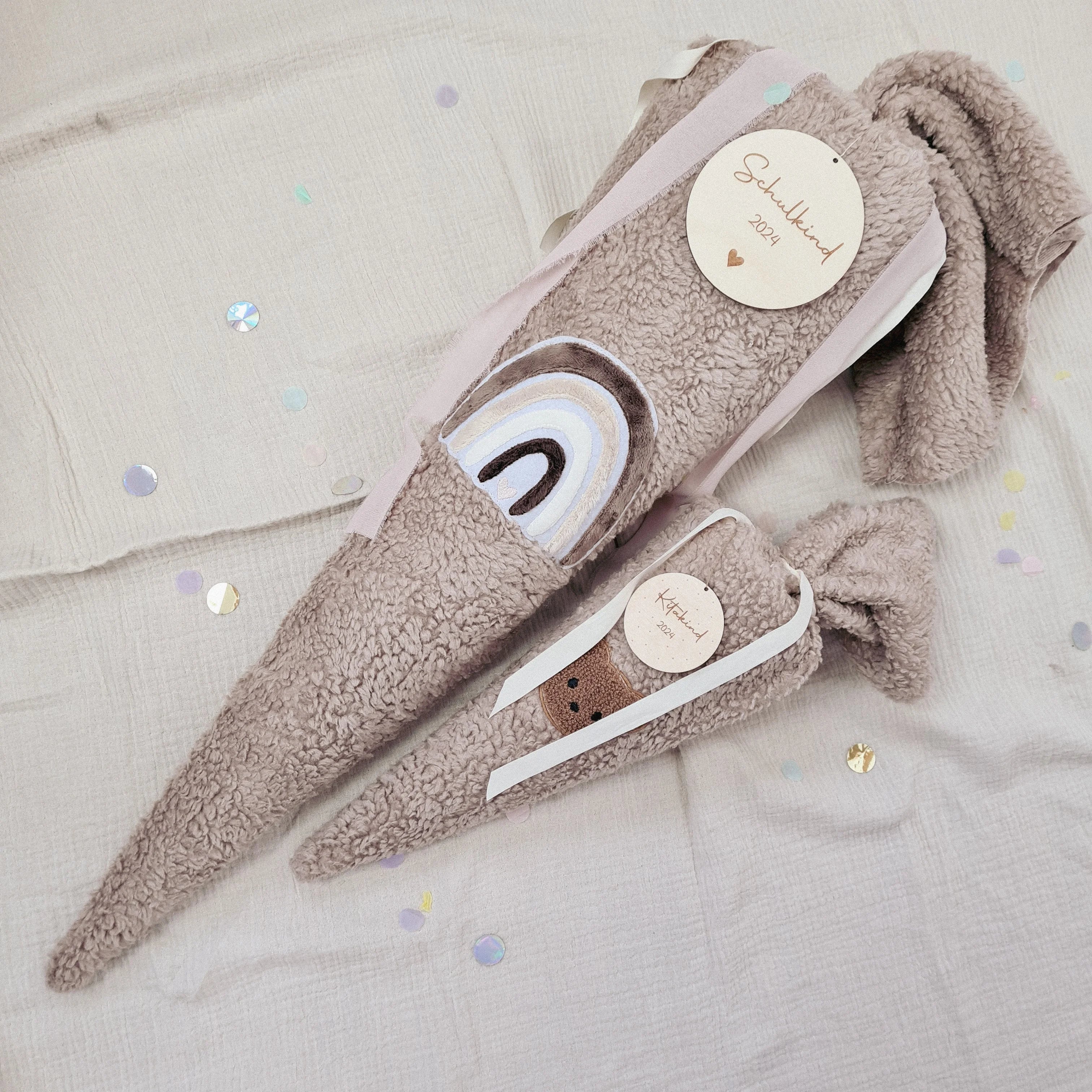 GESCHWISTERTÜTE / KITA TÜTE TEDDY BEIGE BÄRCHEN