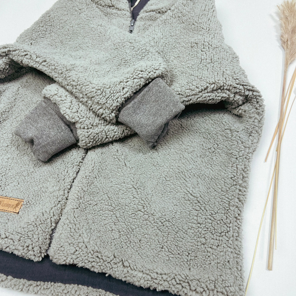 Teddyjacke grau/Musselin