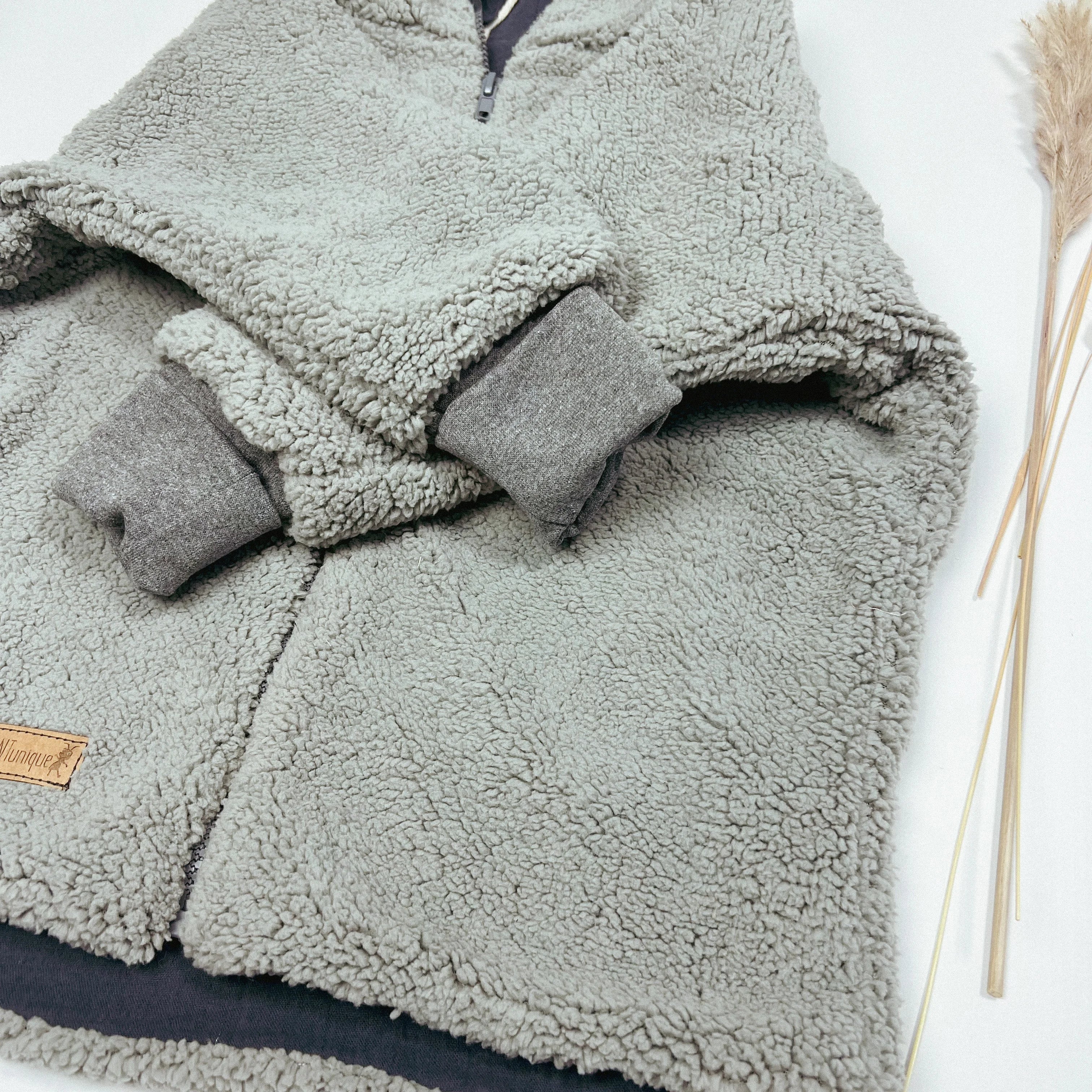 Teddyjacke grau/Musselin