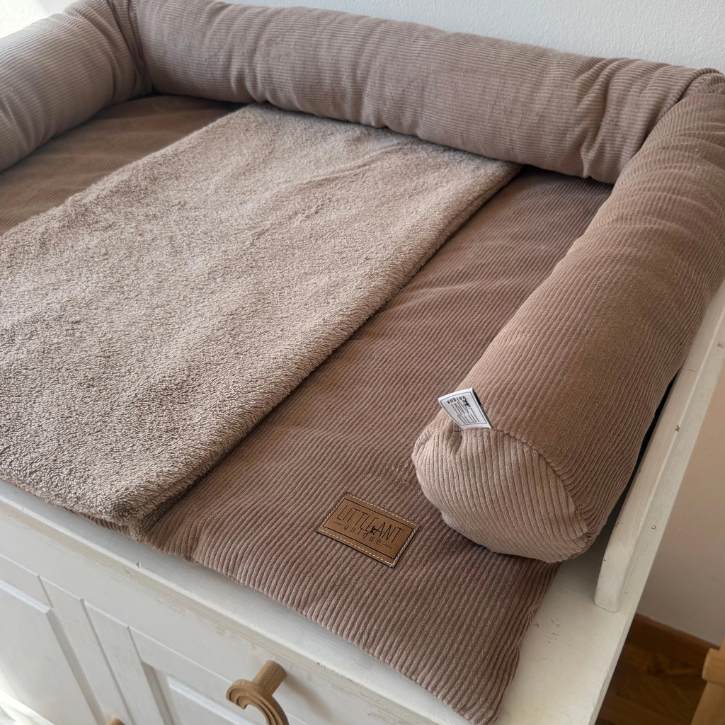 WICKELTISCHAUFLAGE CORD TAUPE