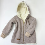 Walkjacke, Wintermantel beige / innen mit Teddystoff I Reißverschluss