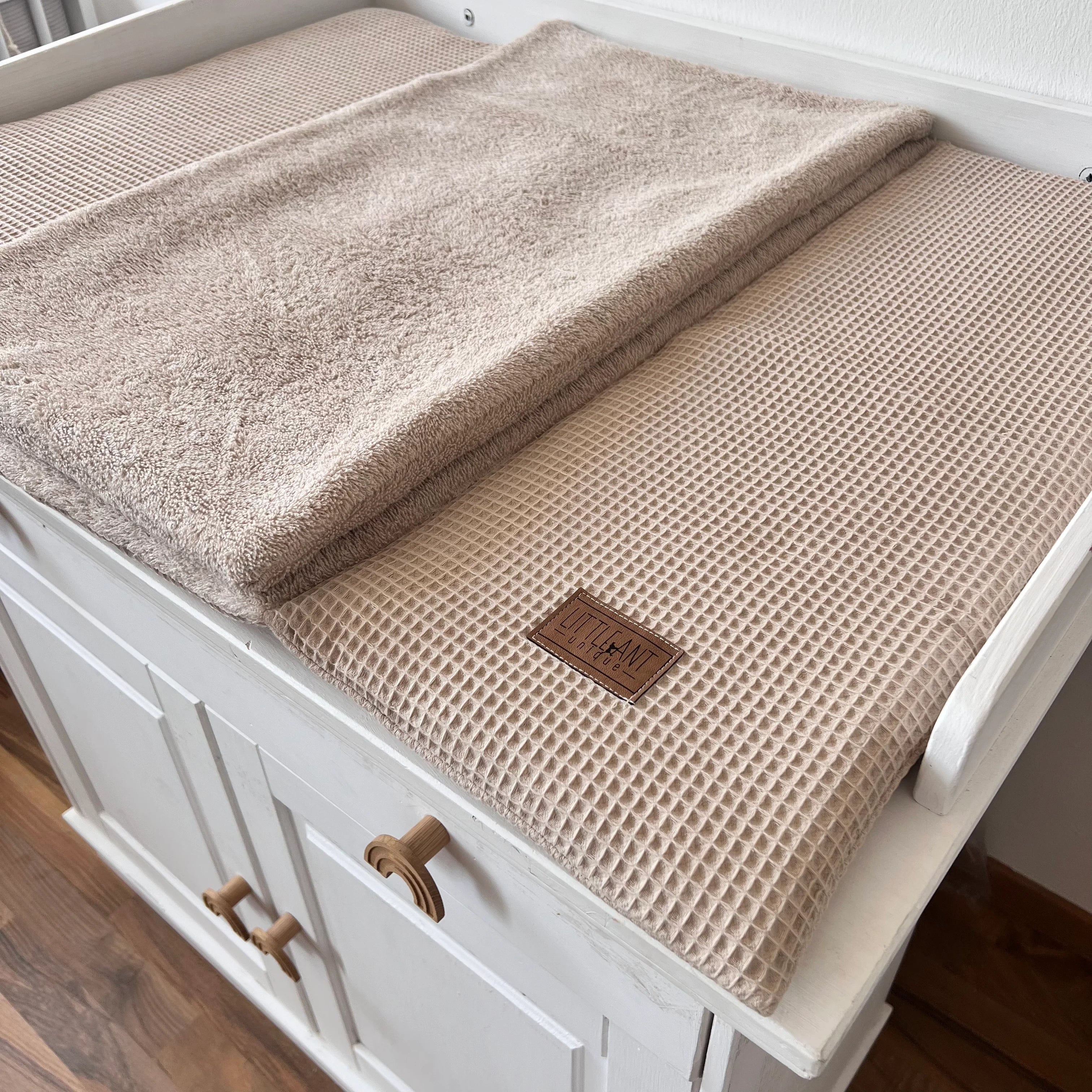 WICKELTISCHAUFLAGE WAFFELPIQUE BEIGE