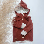 Walkjacke, Wintermantel in rost/ innen Regenbogen oder Weidenzweig