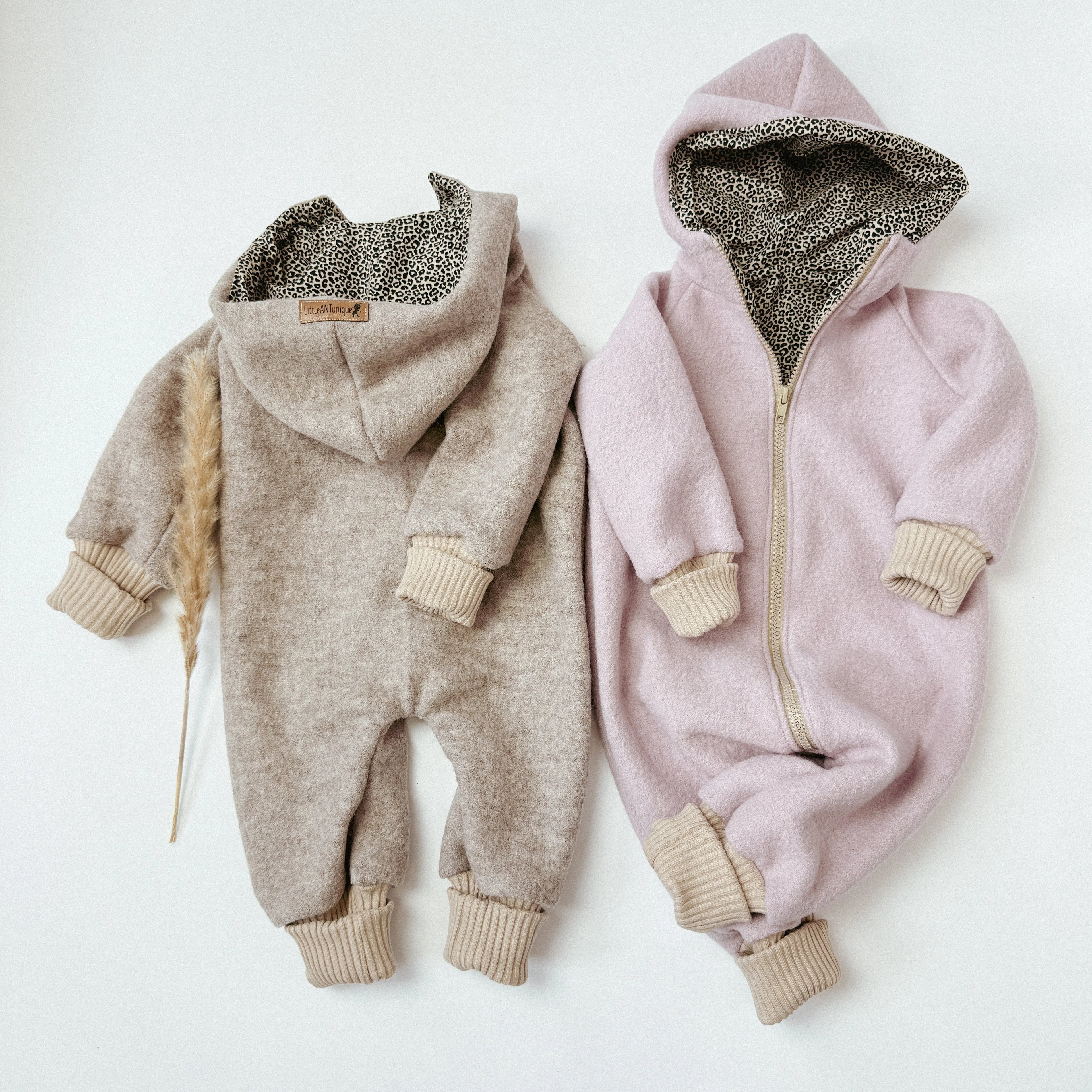 Walkoverall, Winteroverall Beige oder Rosa Leo