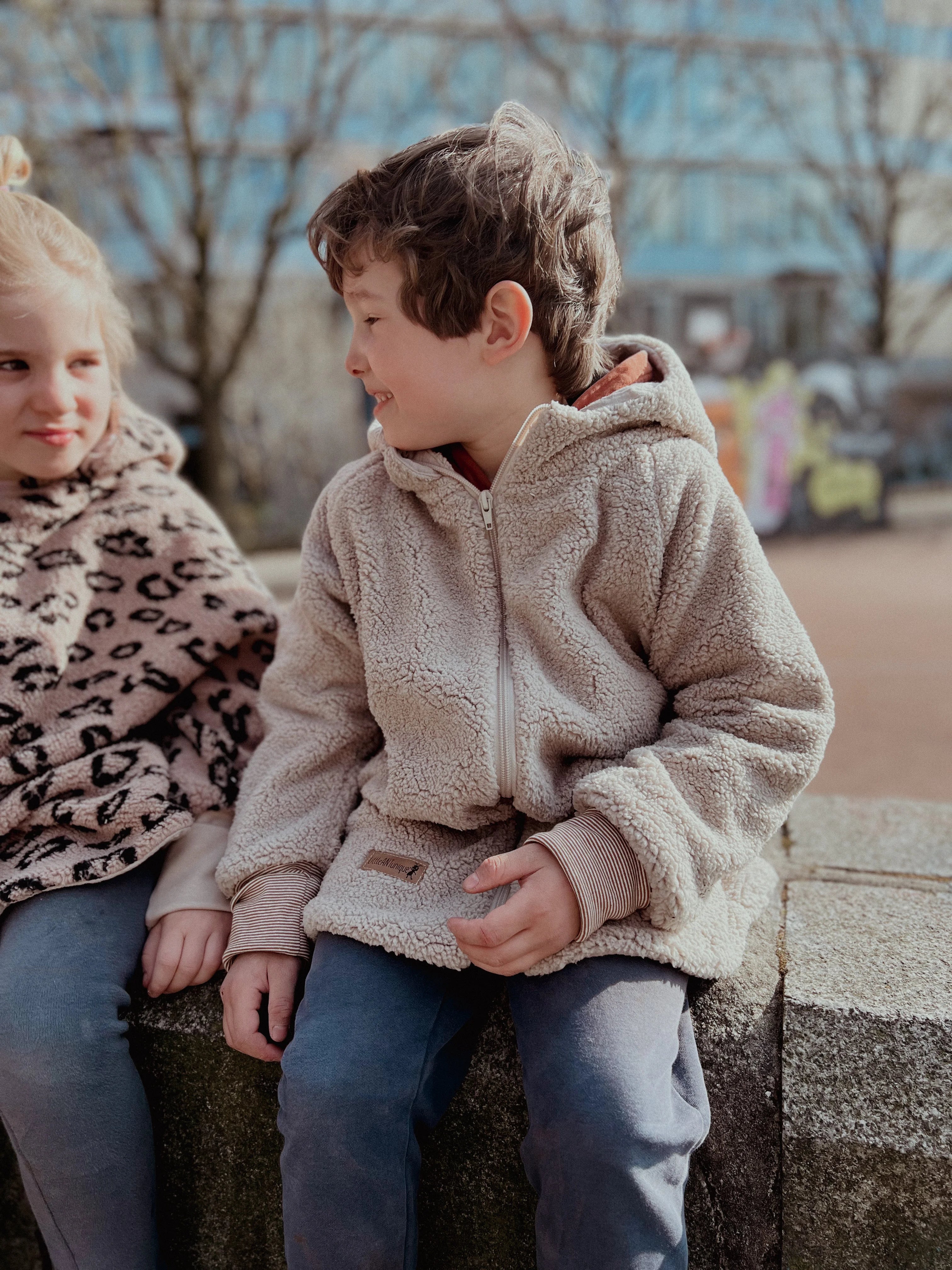 Teddyjacke beige/Musselin