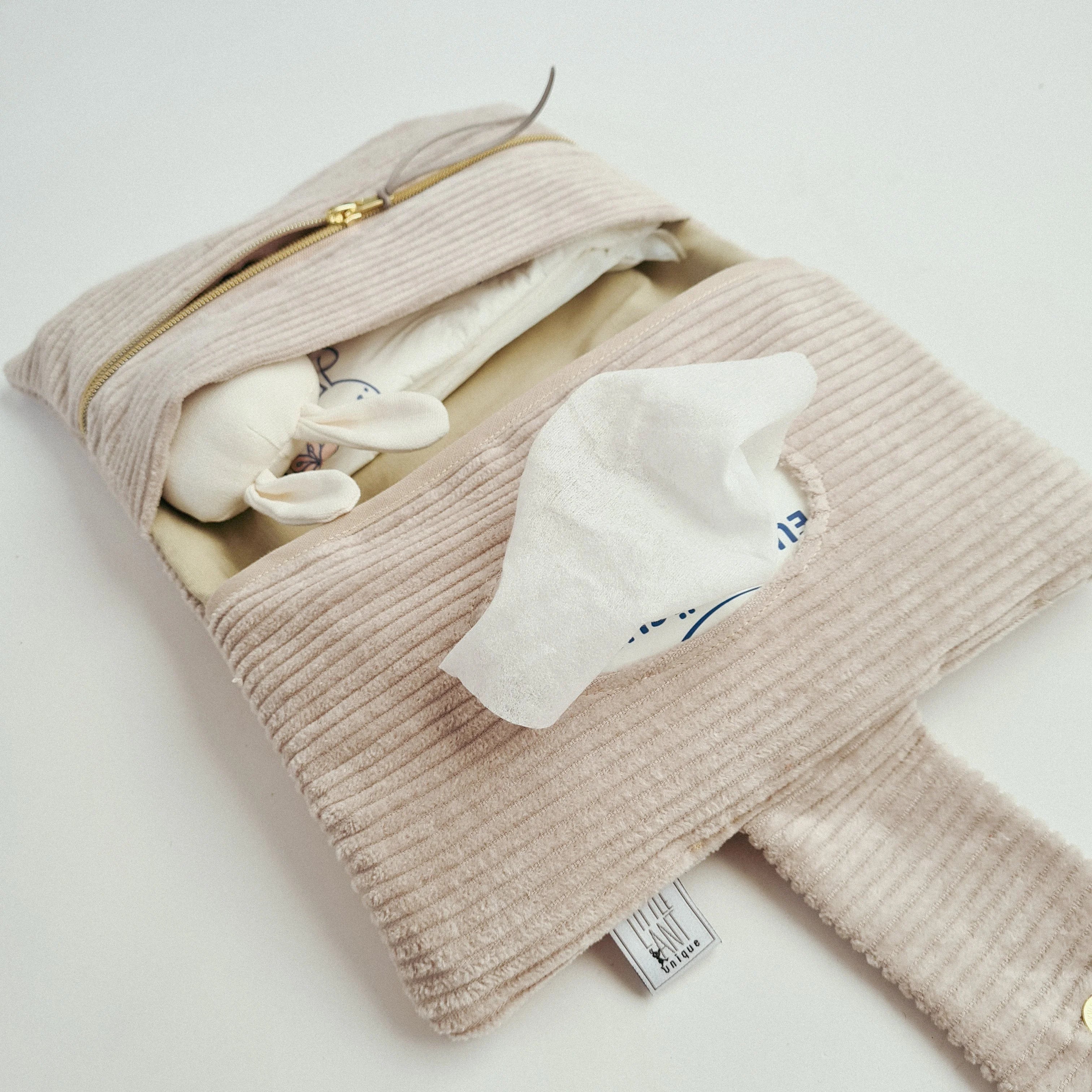 Wickeltasche Windeltasche Cord beige