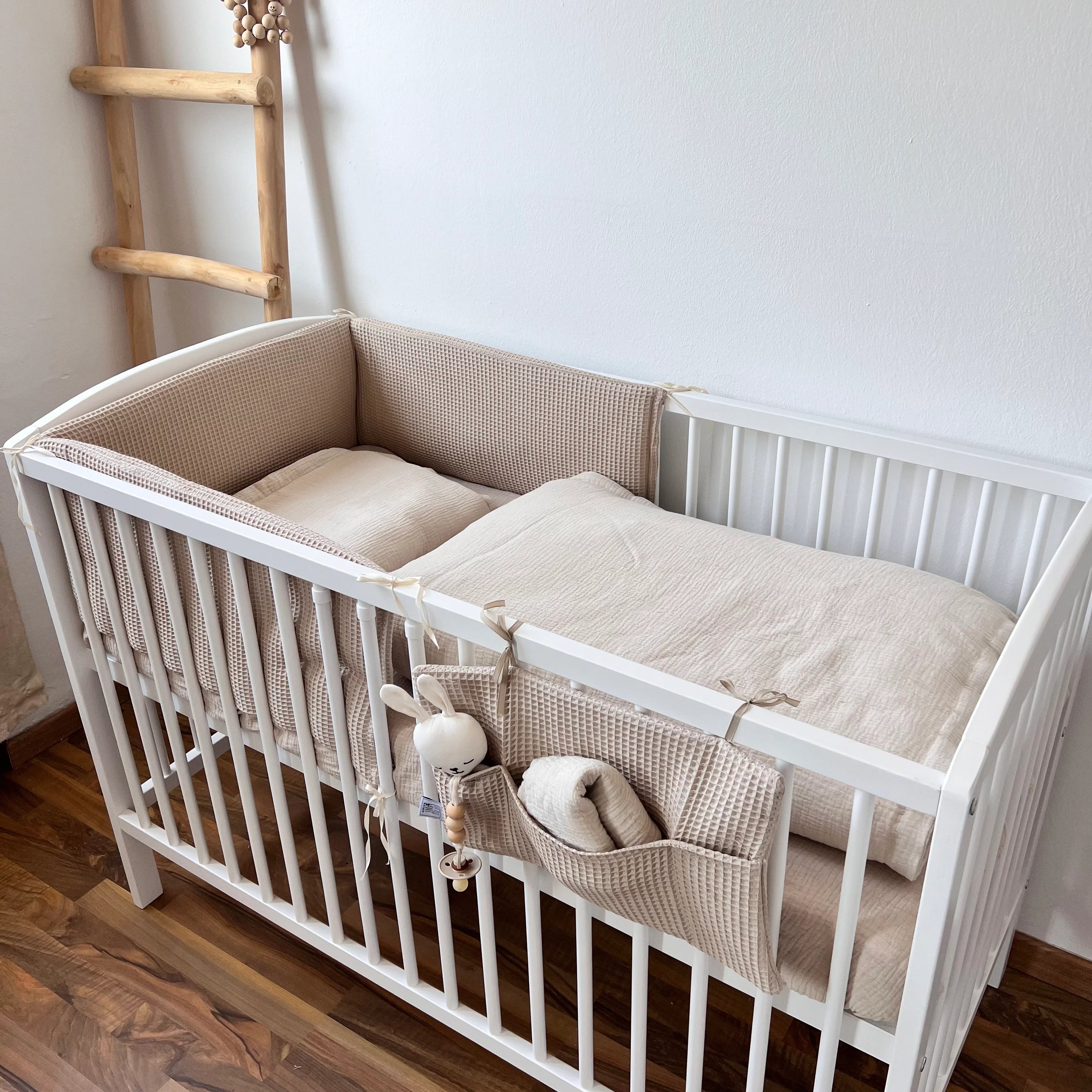 BABYBETTUMRANDUNG WAFFELPIQUE BEIGE