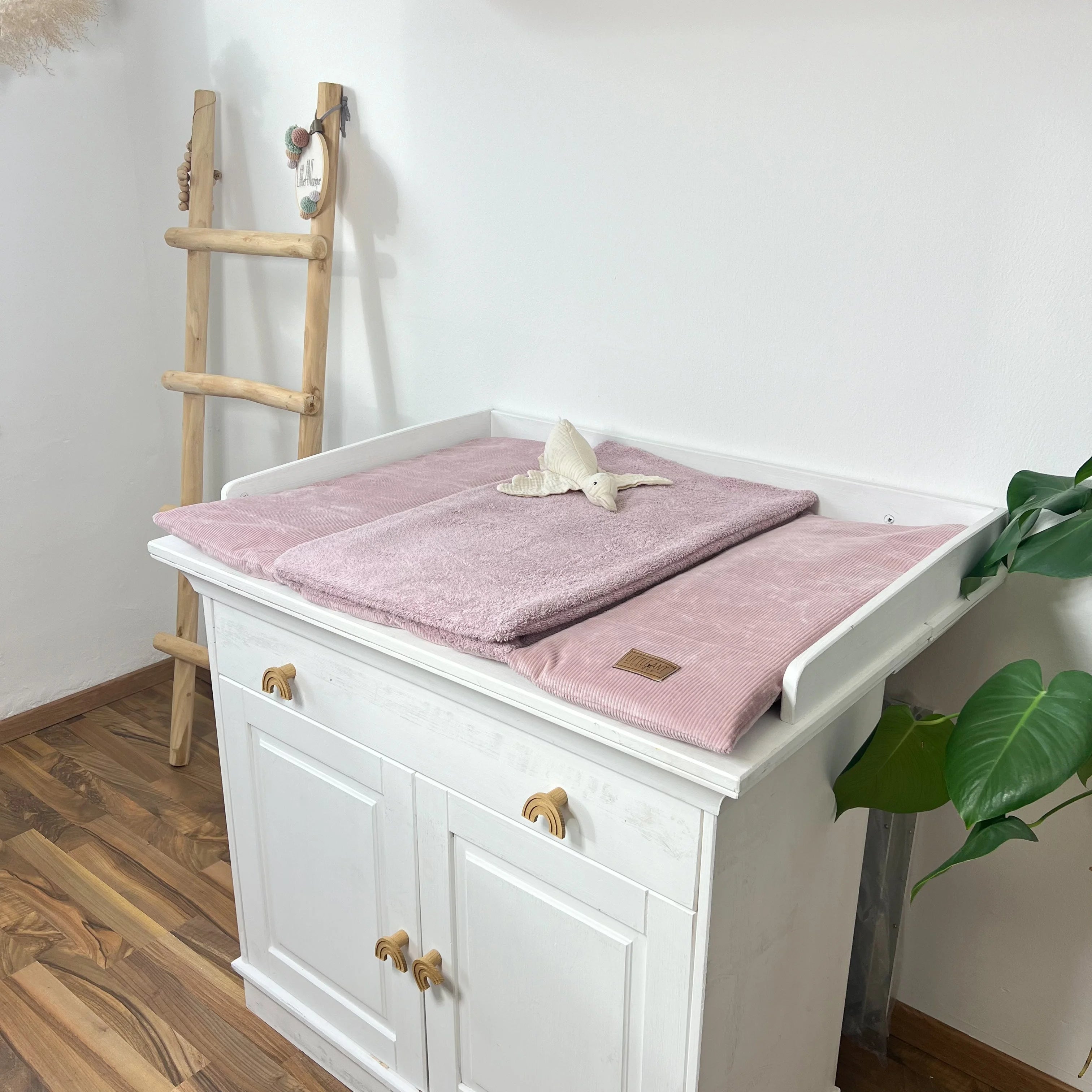 WICKELTISCHAUFLAGE CORD ROSA