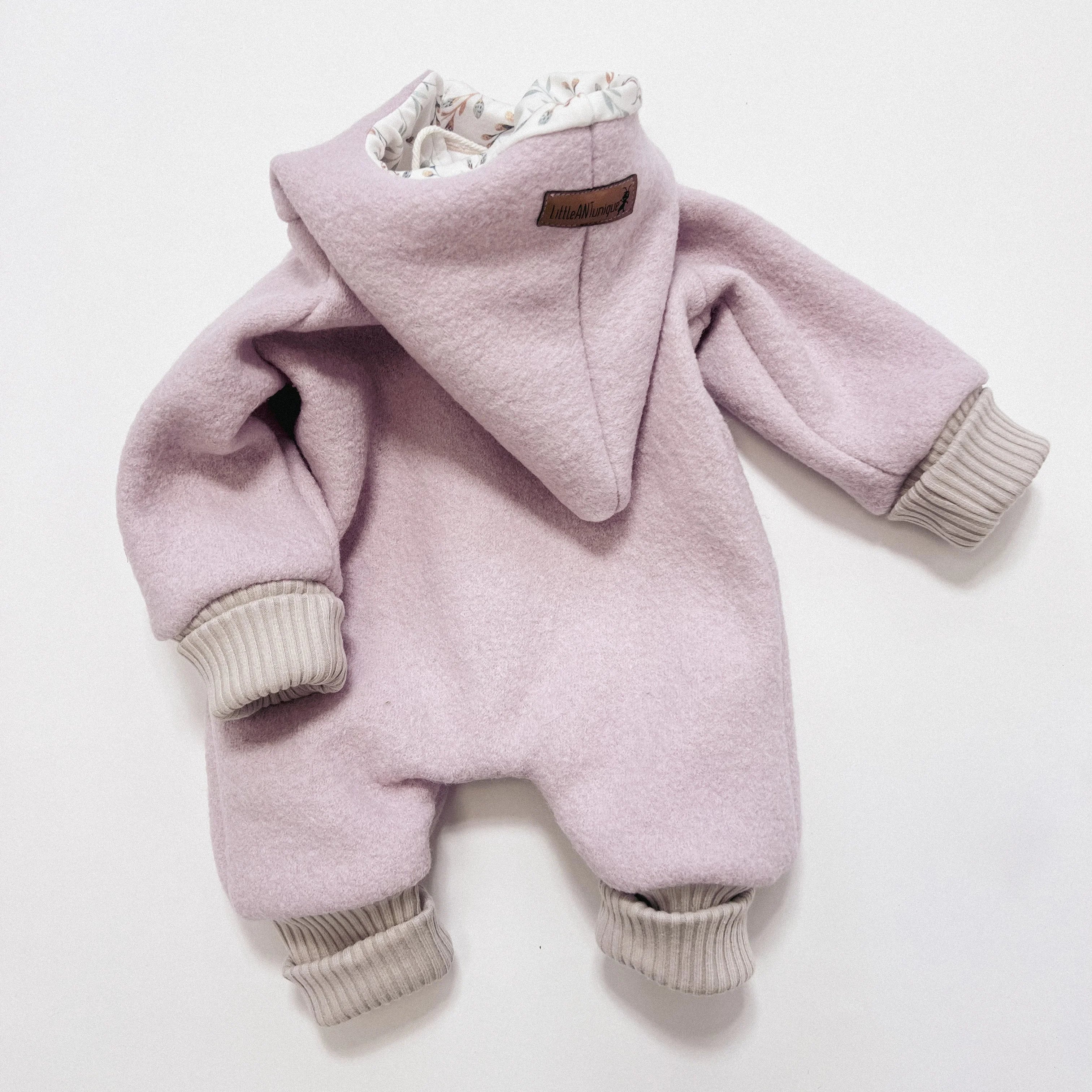 Walkoverall, Winteroverall in rosa/ innen Weidenkätzchen