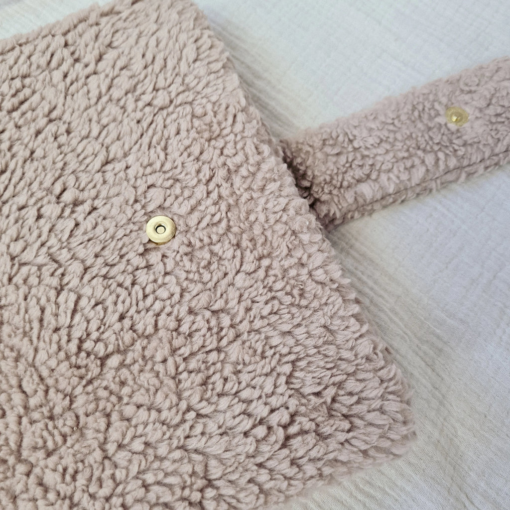 Wickeltasche Windeltasche Teddyfell beige