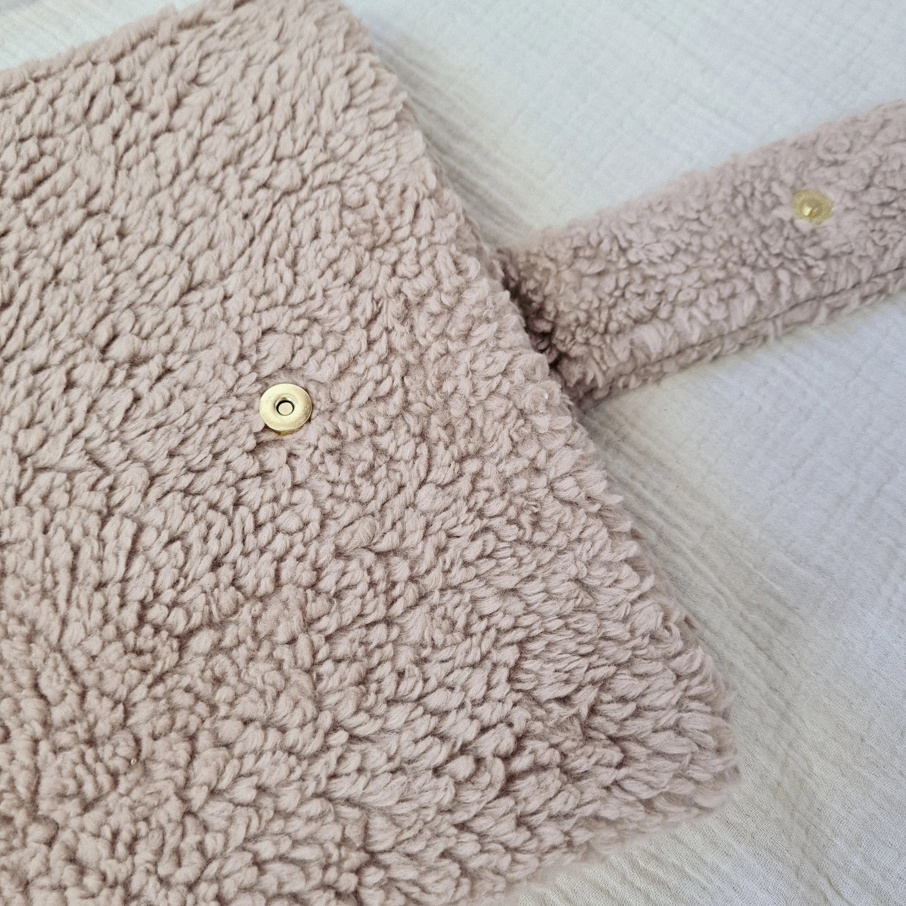 Wickeltasche Windeltasche Teddyfell beige