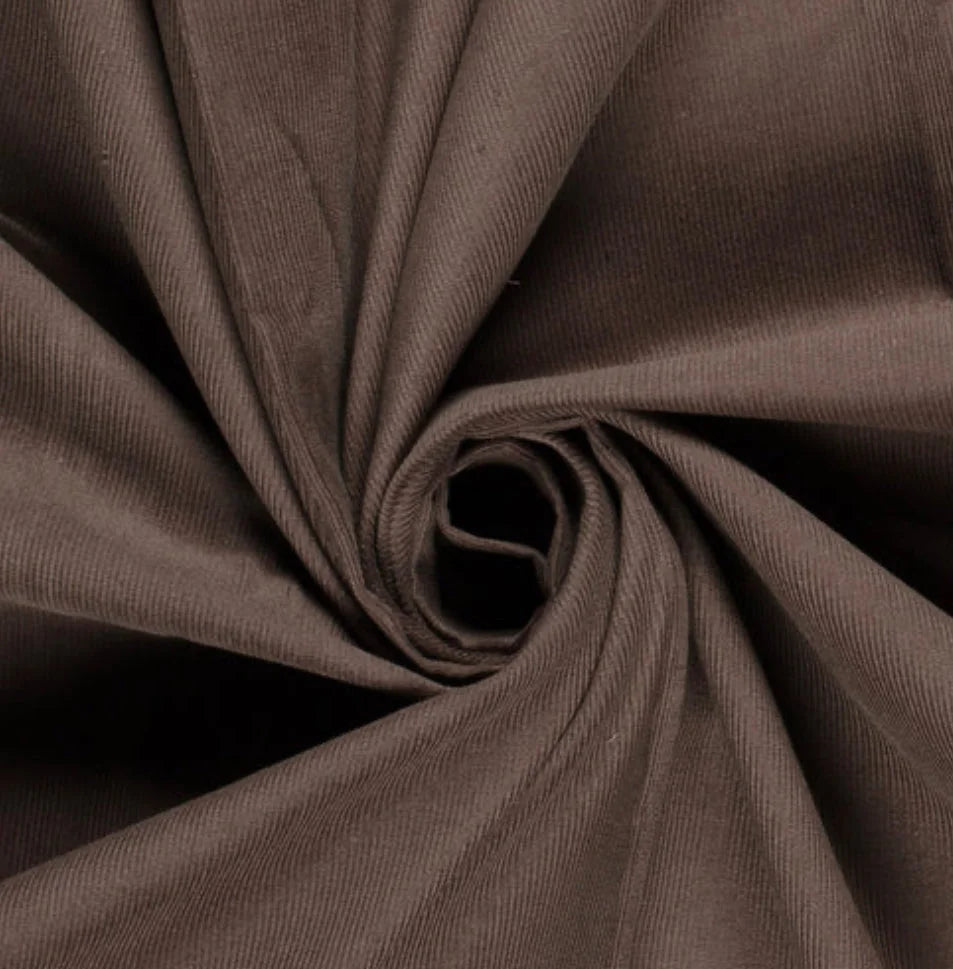 Feincord 21w Stoff Uni Braun-Taupe